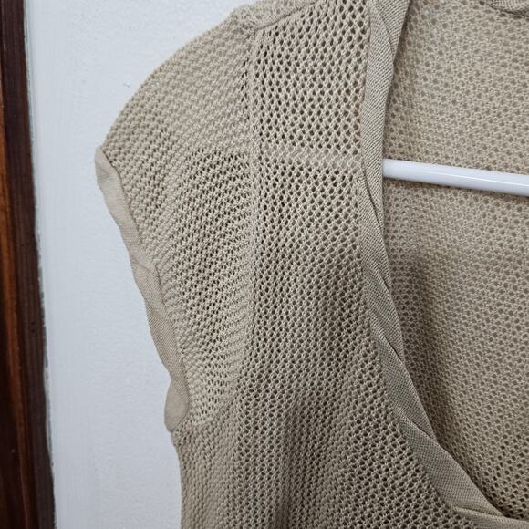 Stamp 10 Top Womens Cream Crochet Mesh Y2K Boho Size 10 Medium 100% Cotton - Picture 4 of 6